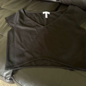 NWT Leith Crop Black Shirt sz Lg